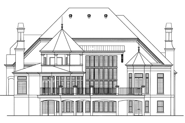 Rear Elevation image of Pontarion II House Plan